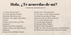 Lista de canciones de hola te acuerdas e mi